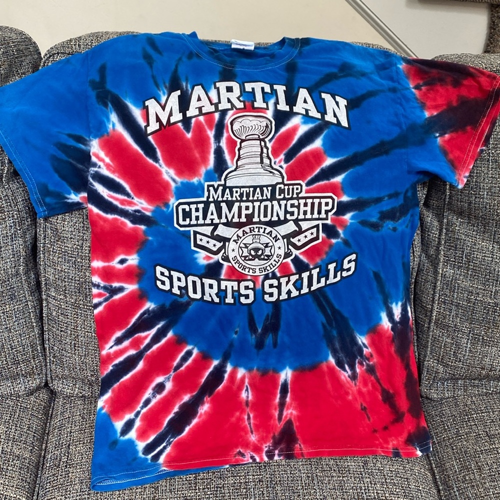Tie Dye Martian Cup Championship Sports Skills Adult Unisex T-Shirt, Size M